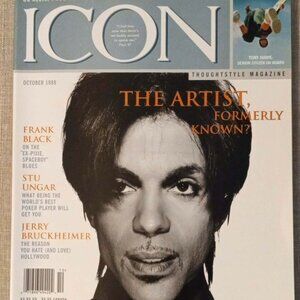 Vintage ICON Magazine w/Prince, Tony Hawk, Stu Ungar articles ... October 1998
